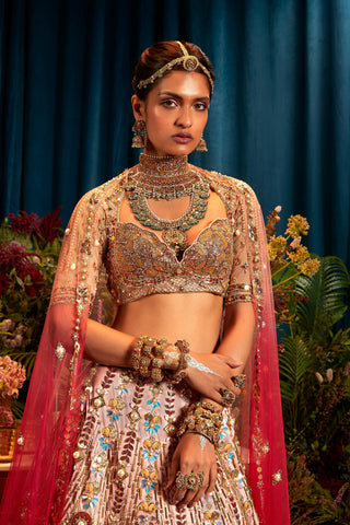 Lehenga Set Indian Wedding - Red rosetta by Papa Don't Preach