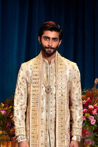 Sherwani Set Indian Wedding - Ivory adrian by Papa Don't Preach