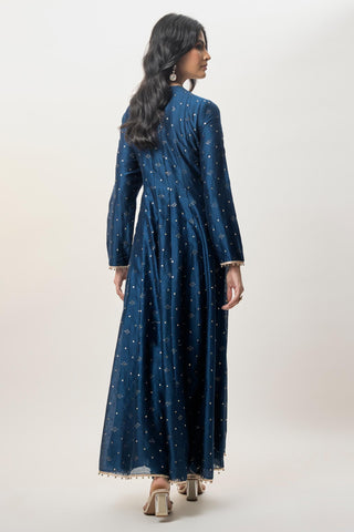 Anarkali set for Indian Wedding – Ria Navy Blue High-Low by Payal Singhal