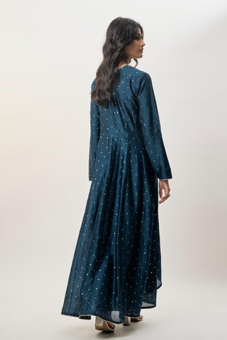 Anarkali set for Indian Wedding – Zarrin Navy Blue High-Low by Payal Singhal