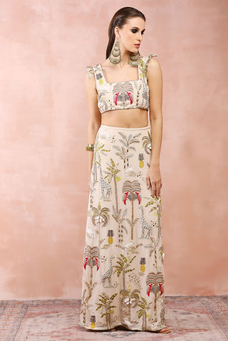 Stone embroidered choli and skirt