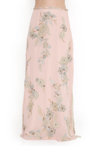 Blush pink embroidered choli with embroidered skirt