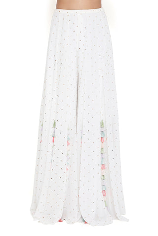 Offwhite embroidered choli with sharara