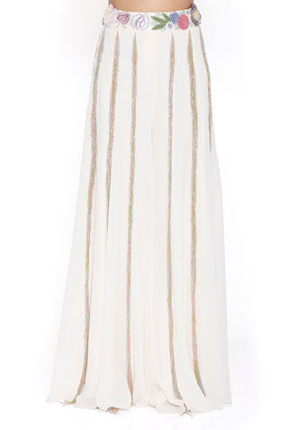 Offwhite embroidered choli and sharara set