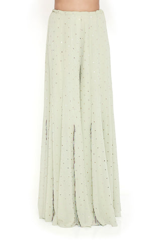 Aqua embroidered choli and sharara