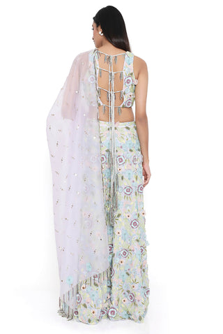 Lavender embroidered sharara set