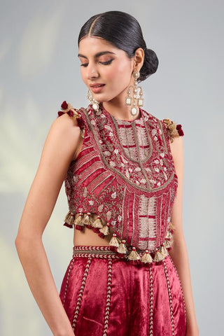 Red choli sharara sets