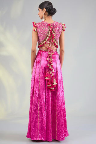 Hot pink choli sharara sets