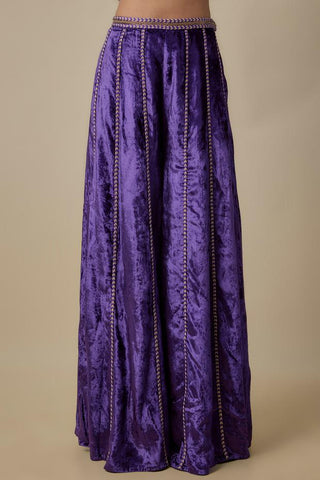 Purple embroidered sharara set