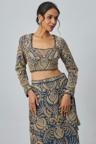 Blue choli skirt sets
