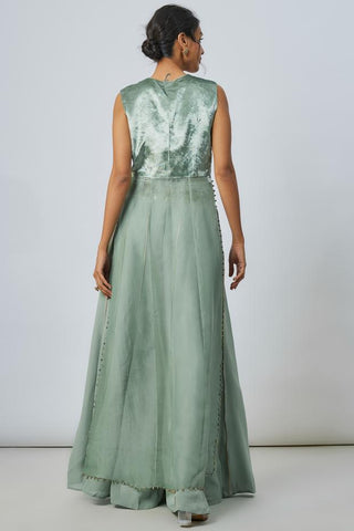 Green embroidered choli sharara sets