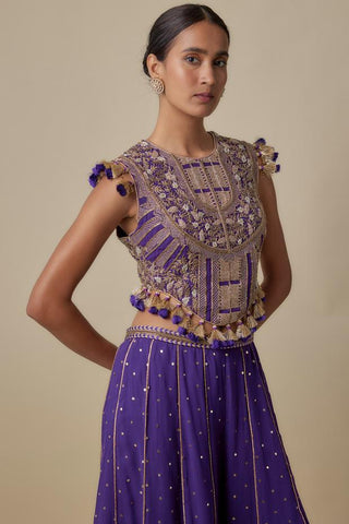 Purple sharara set