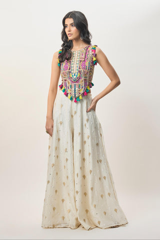Sharara set for Indian Wedding – Fez Off-White Embroidered by Payal Singhal