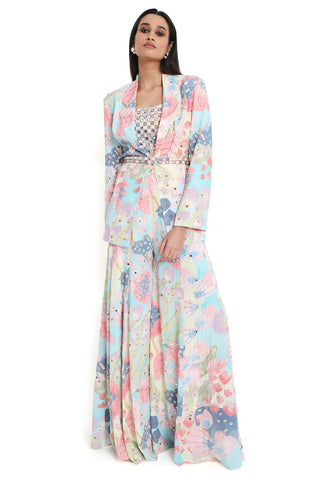 Euphoria embroidered blazer and sharara set