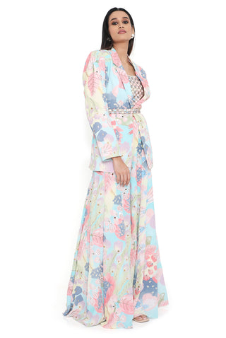 Euphoria embroidered blazer and sharara set