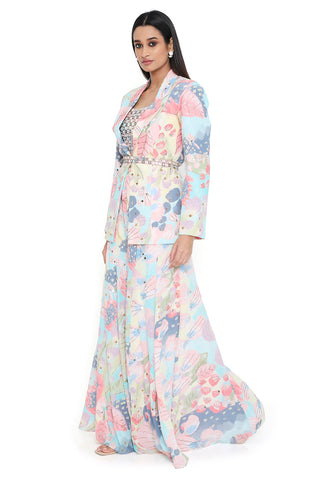 Euphoria embroidered blazer and sharara set