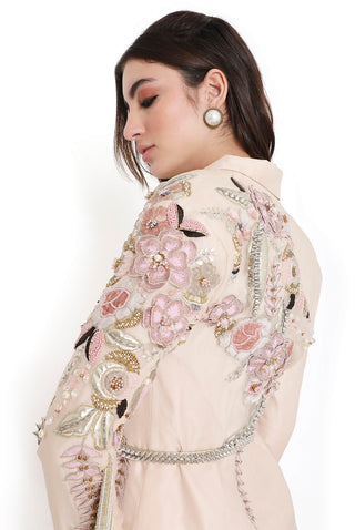 Stone embroidered jacket and lehenga set