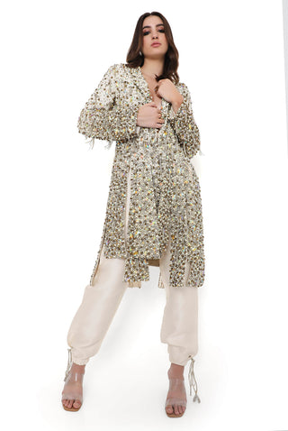 Offwhite embroidered jacket and jogger pant