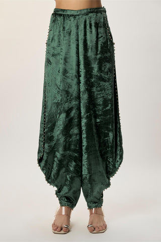Jacket set for Contemporary Wear – Delnaz Emerald Green Embroidered by Payal Singhal