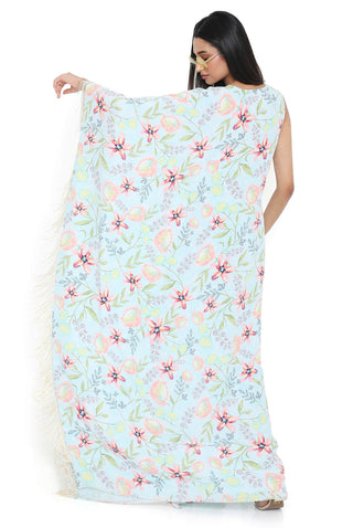 Lavender dream print one shoulder kaftan