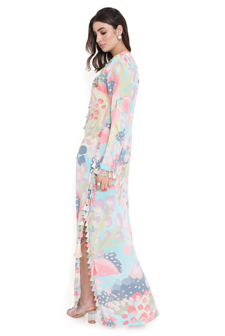 Euphoria print embroidered beyza kaftan