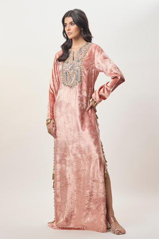 Yoke Kaftan for Indian Wedding – Tara Rose Pink by Payal Singhal