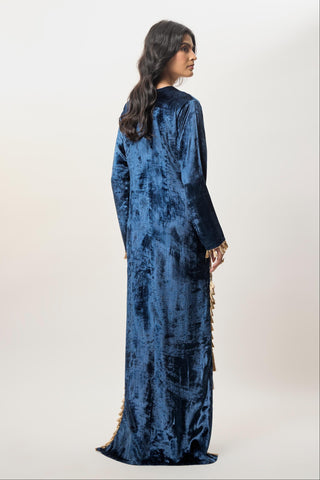 Kaftan set for Contemporary Wear – Tara Navy Blue Embroidered by Payal Singhal