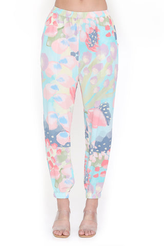 Euphoria printed embroidered kaftan with jogger pant