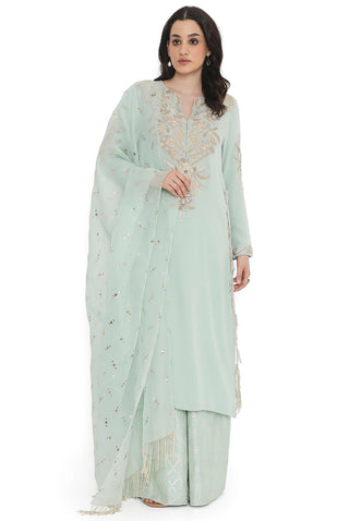 Powder blue embroidered kurta set