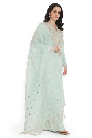 Powder blue embroidered kurta set