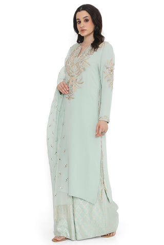 Powder blue embroidered kurta set