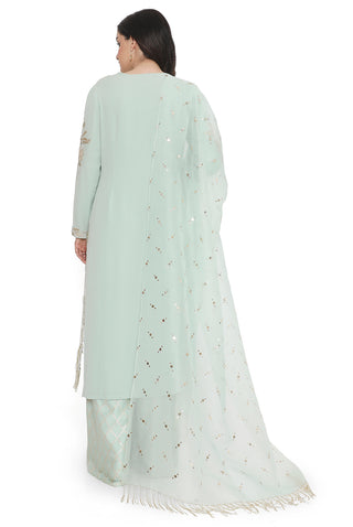 Powder blue embroidered kurta set