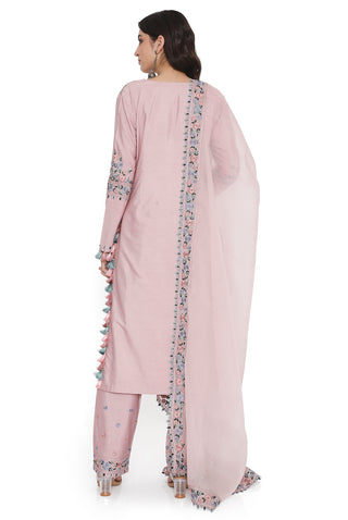 Blush pink embroidered kurta set