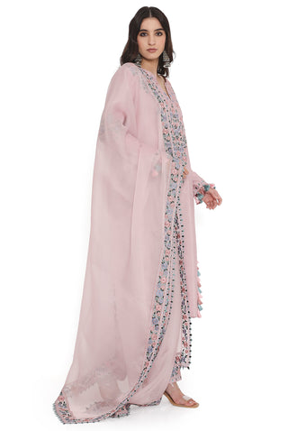 Blush pink embroidered kurta set