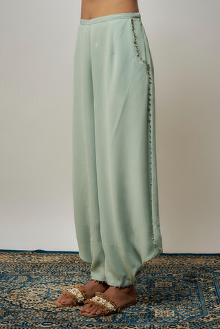 Green kaftan pant sets