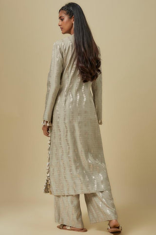 Gray yoke kurta with palazzo set
