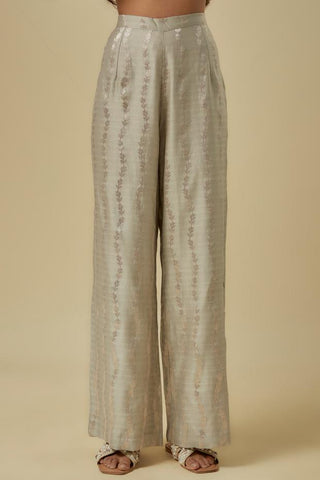 Gray yoke kurta with palazzo set