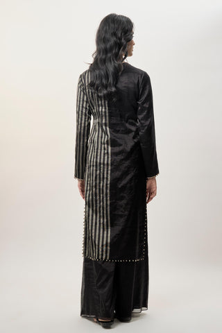 Kurta Set for Indian Wedding – Sabil Black Stripe by Payal Singhal