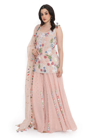 Rose pink kurta and sharara set