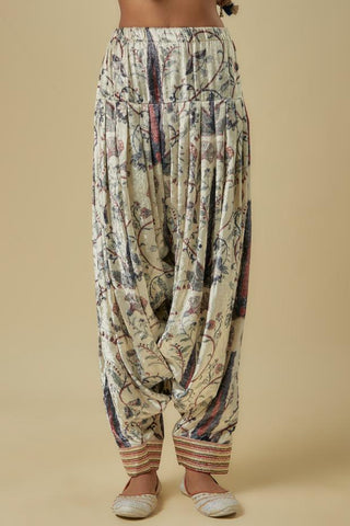 Blue velvet embroidered kurta patiala set