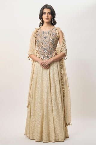 Lehenga Set for Indian Wedding – Yasna Beige by Payal Singhal