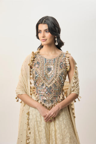 Lehenga Set for Indian Wedding – Yasna Beige by Payal Singhal