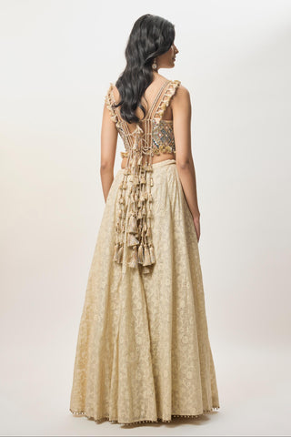 Lehenga Set for Indian Wedding – Yasna Beige by Payal Singhal