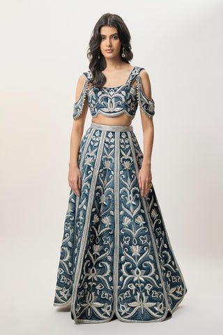 Lehenga Set for Indian Wedding – Sahar Navy Blue by Payal Singhal