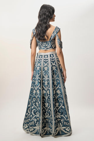 Lehenga Set for Indian Wedding – Sahar Navy Blue by Payal Singhal
