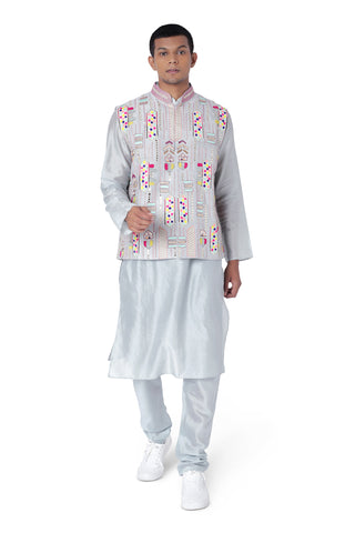 Pale blue bandi and kurta set