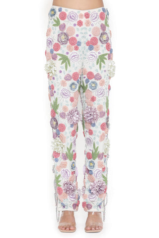 Offwhite embroidered short kurta and pant