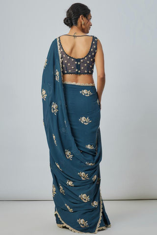 Blue choli saree sets
