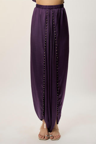 Dhoti Skirt Set for Indian Wedding – Zaya Purple by Payal Singhal