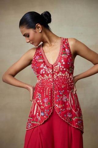 Red Kurta Set for Indian Wedding – Puffin by Shasha Gaba